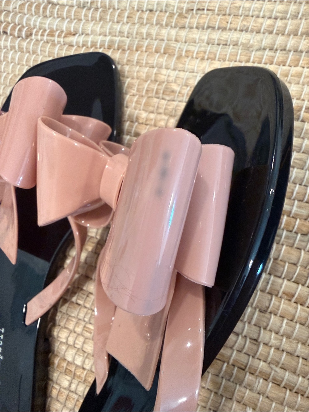 Jeffery Campbell Women's Bow Detail Jelly Flip-Flop Sandal - Blush Pink Size 8 - Picture 8 of 8